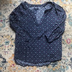 Gap Blue Patterned Top Size S